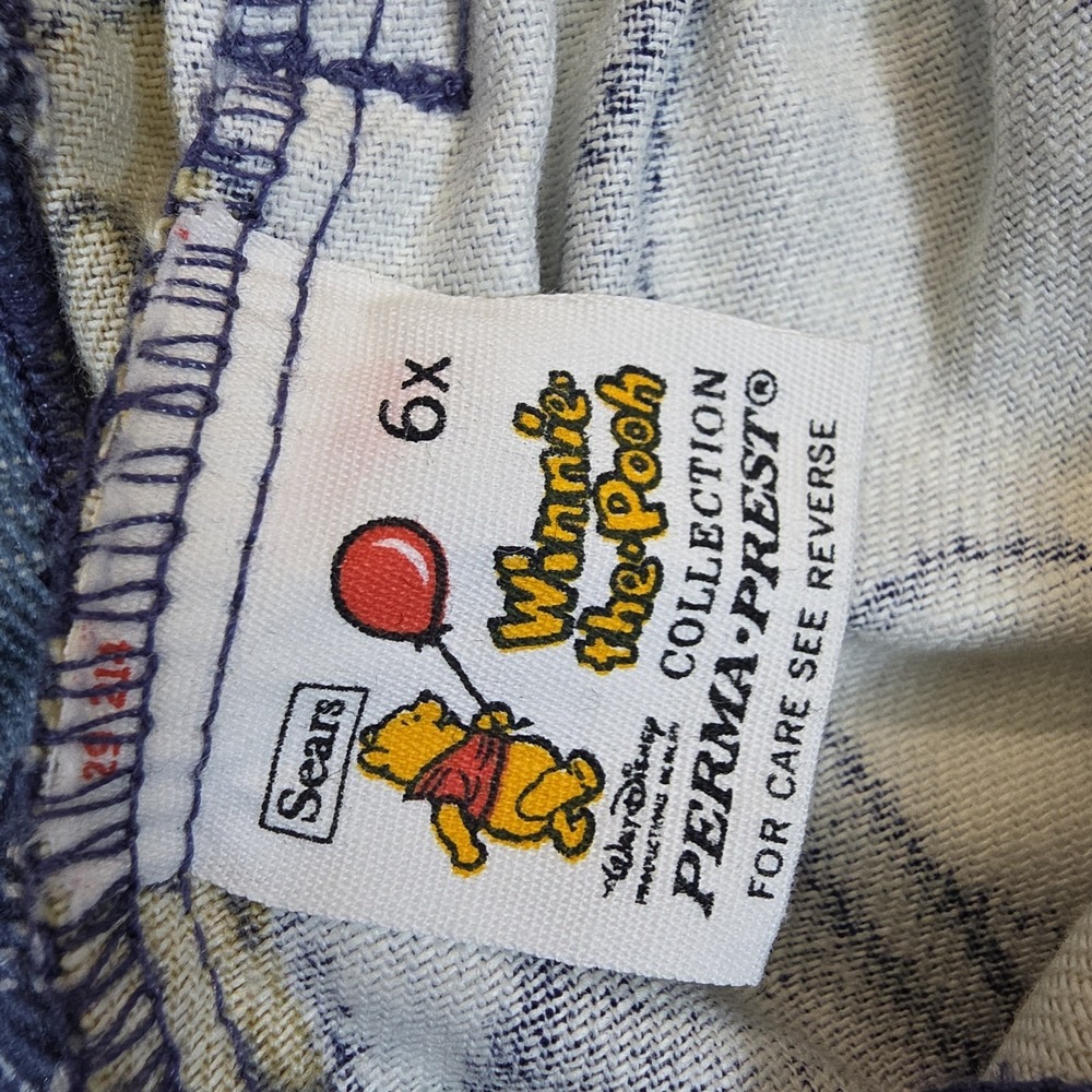Vintage Kids Winnie The Pooh Pants Kids 6X Disney Sears 70's 80's Flare Leg - Picture 10 of 12